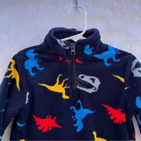 Toddler Boys Dino Glacier Fleece Half Zip Pullover - Tidal 2T - Picture 6 of 15